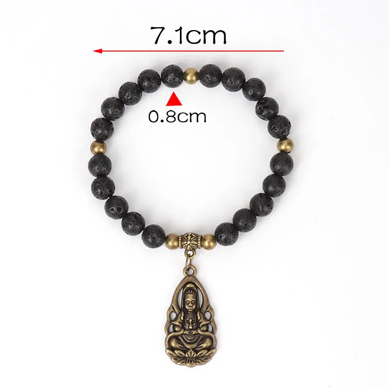 Браслет с бусинами из натурального камня черная лава браслет подвесками в виде