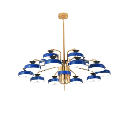 15 light blue Светодиодный железные в стиле постмодерн акриловая синяя черная круглая люстра. Люстра светильник. Светодиодный светильник светодиодный светильник для фойе столовой - Цвет абажура: 15 light blue