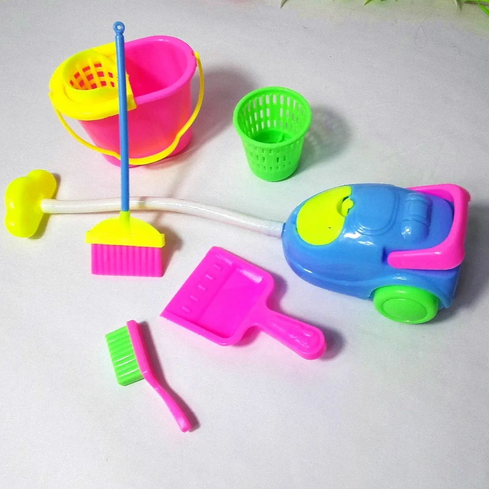 6 Items/Set Dolls Cleaning Kit Doll Accessories For Barbie Household Tools Play House Toys Best Kid's Gift | Игрушки и хобби