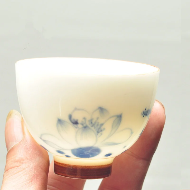 Китайская керамика белая фарфоровая чайная чашка ручная роспись кунг-фу