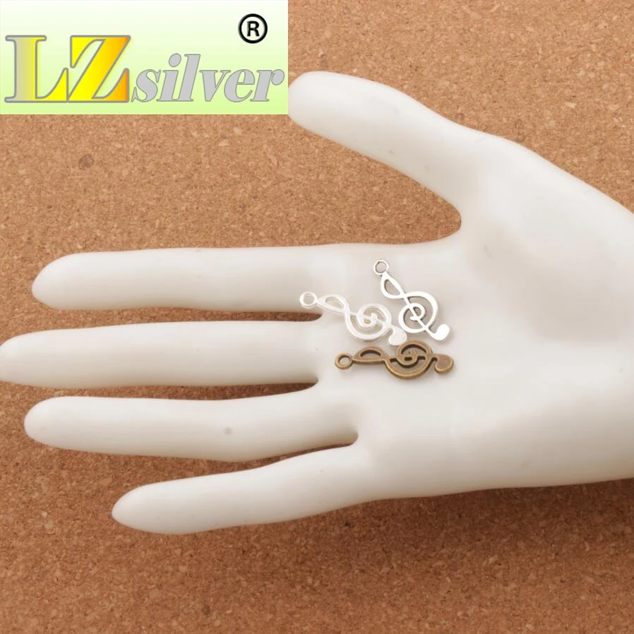 

Treble Cleft Music Note Big Hole Beads 3colors 24.5x9.8mm 200pcs zinc alloy Bronze Dangle Fit European Bracelets L228