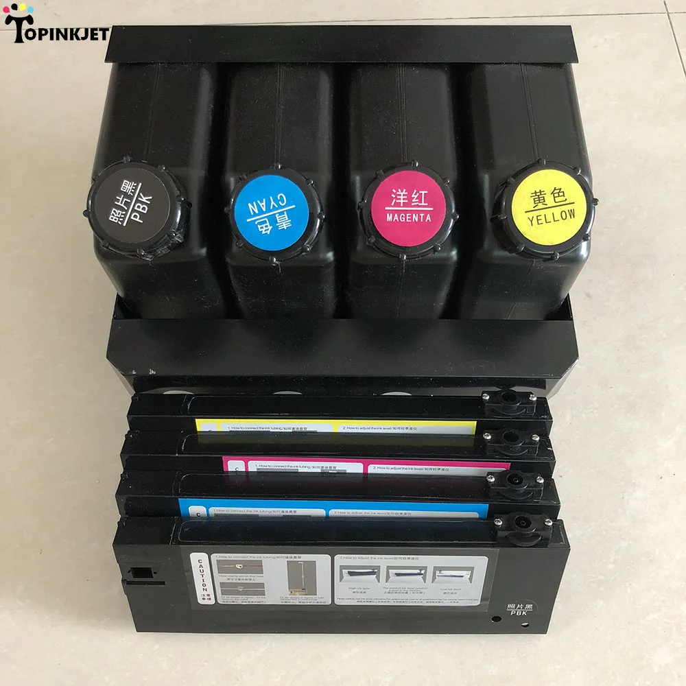 4 Цвета УФ-система сыпучих чернил для Epson принтеры Mimaki, roland, Mutoh Xenons Wit-color СНПЧ система подачи чернил 4 картриджа+ 4 бутылки