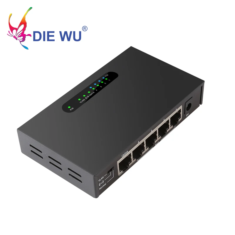 5 портов 10/100Mpbs POE коммутатор 4 порт и 1 Uplink Ethernet Поддержка расширения 250 м 52 в