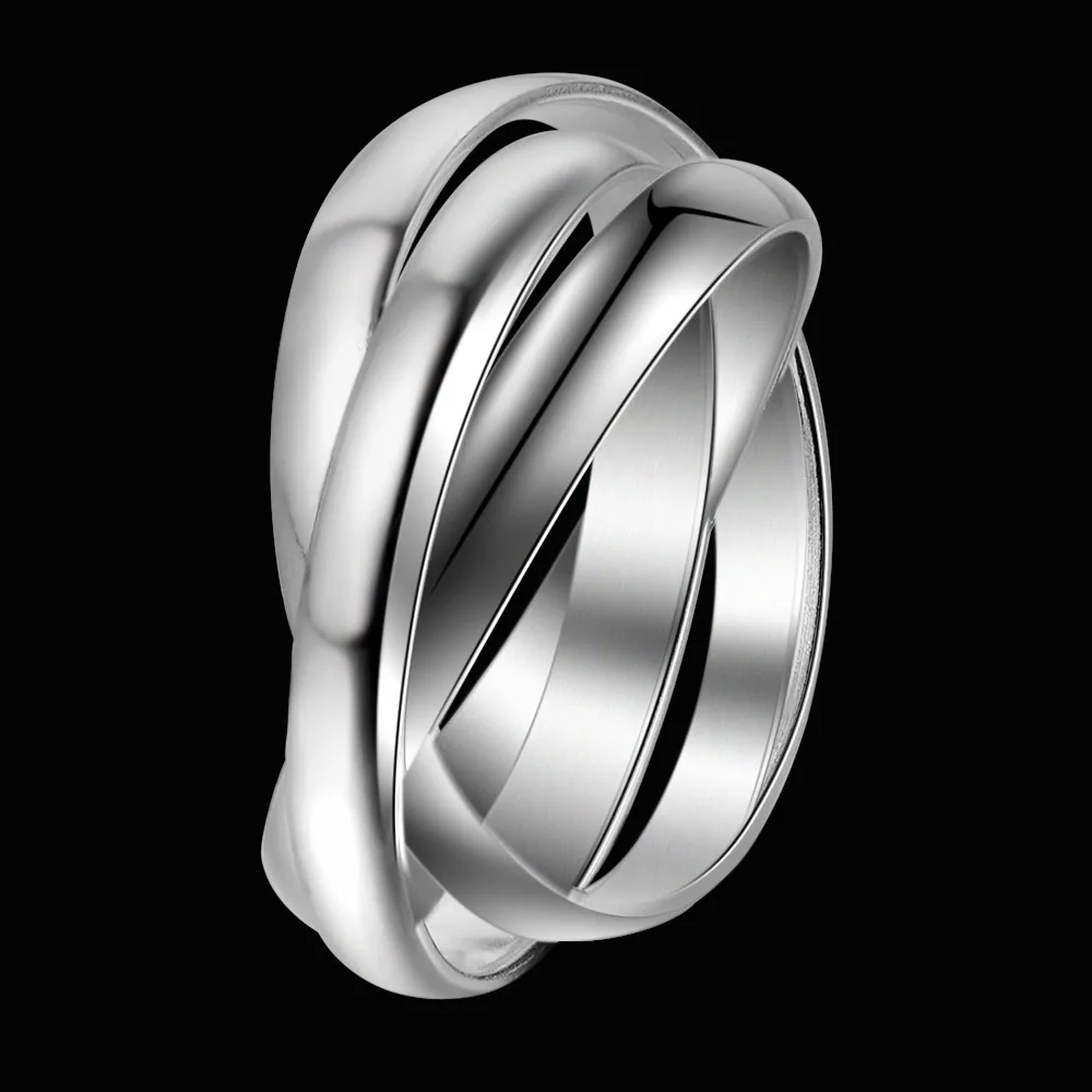 Модное посеребренное кольцо с тремя кольцами модные ювелирные изделия модное