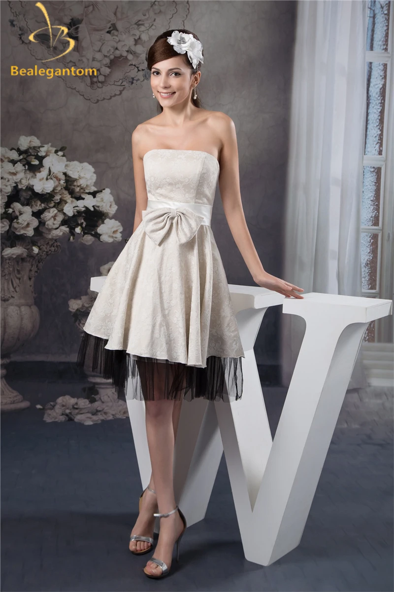 

Bealegantom Princess Fashion Bow A-Line Homecoming Dresses 2019 With Satin Knee-Length Prom Party Dresses Graduation Dress BH1-5