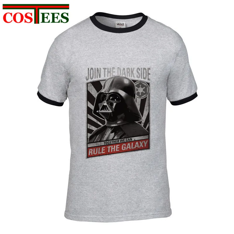 Винтажная Футболка Join the dark side футболки JEDI hombre Star War уникальный дизайн мужские