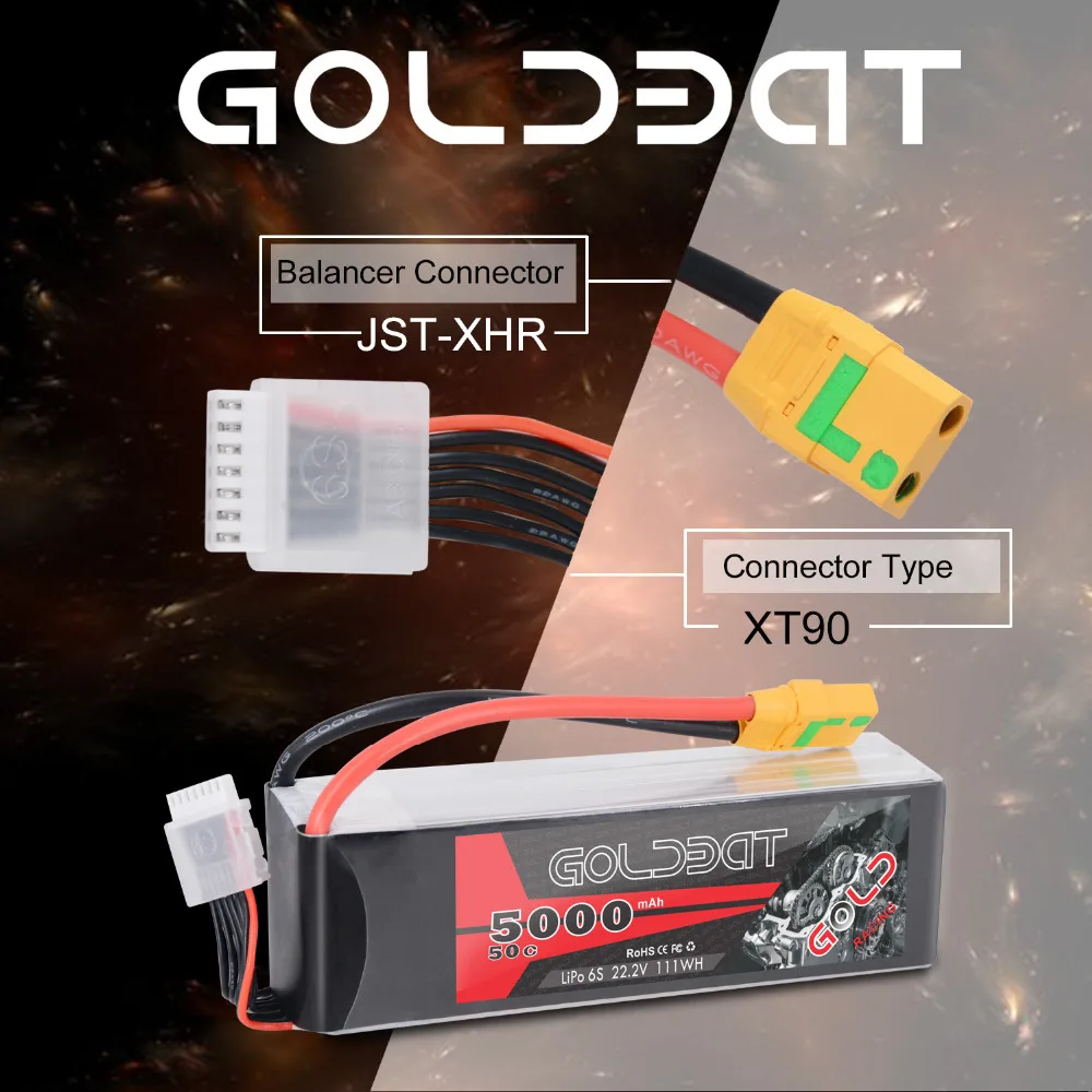 GOLDBAT 5000mAh LiPo батарея 22 2 V 6S RC для rc автомобиля lipo 50C с XT90 XT60 Heli Drone | Игрушки и хобби