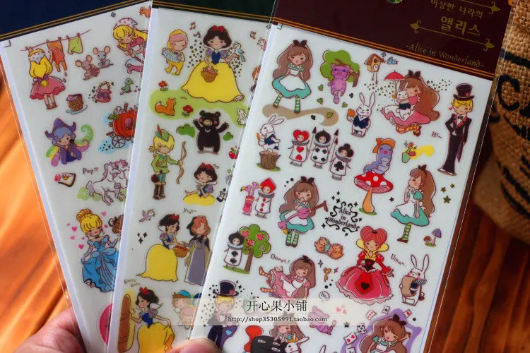 1 шт. Новые Kawaii Скрапбукинг/планировщик наклейки/декоративные этикетки/Алиса Белоснежка Золушка/Офисные принадлежности милые канцелярские принадлежности