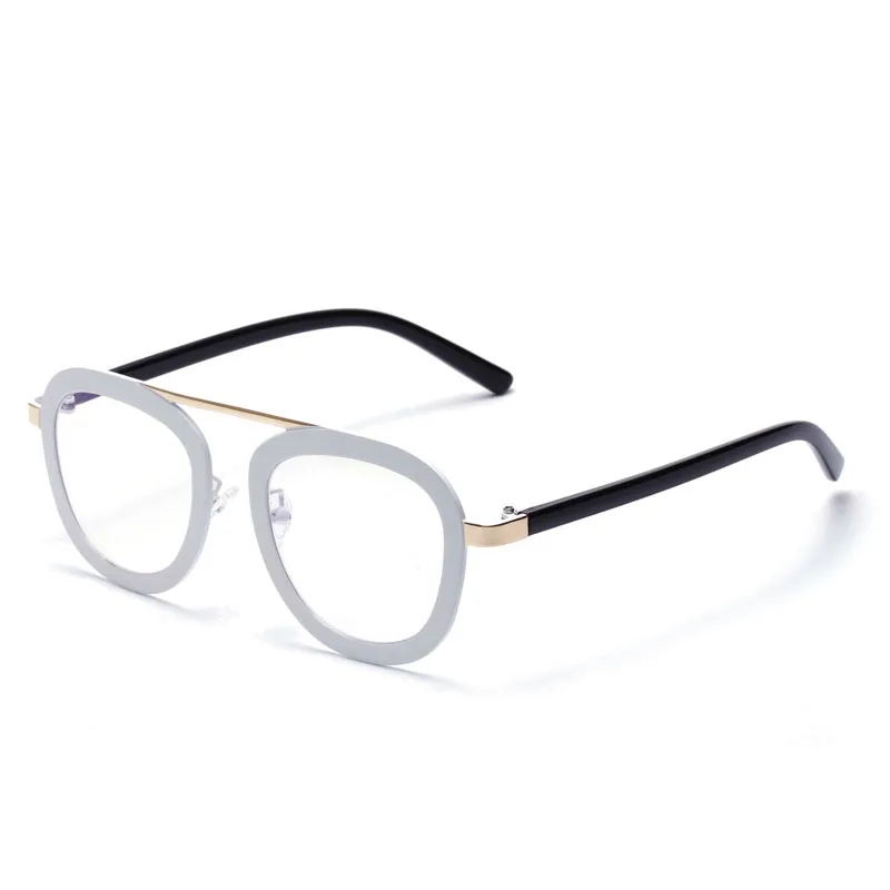 Металлические плоские очки для женщин овальная большая оправа круглые лица