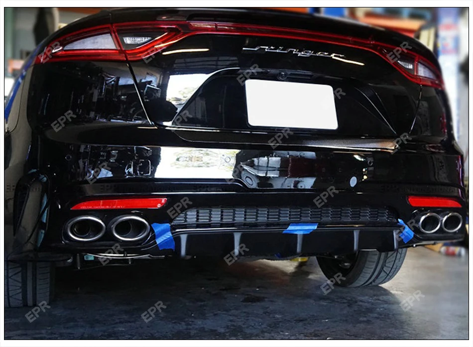 Карбоновый диффузор для Kia Stinger, тип M, задний диффузор из углеродного волокна, добавить на обвес, гоночный для стингера, отделка, тюнинг, часть