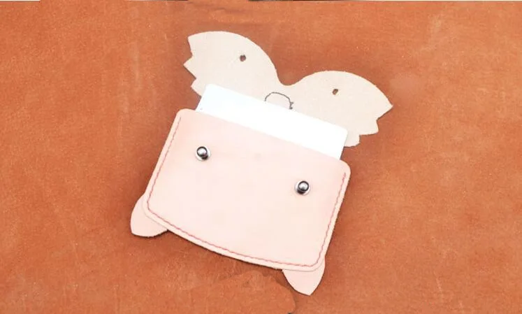 DIY leather craft ручной работы fox портмоне карты посылка выкройку ПВХ шаблон