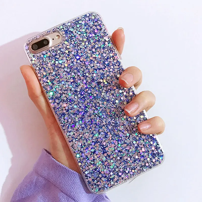 Чехол для Телефона iPhone 6 s 5s SE 5 X 8 7 Plus 6Plus 6sPlus 8Plus Блестящий Мягкий силиконовый чехол