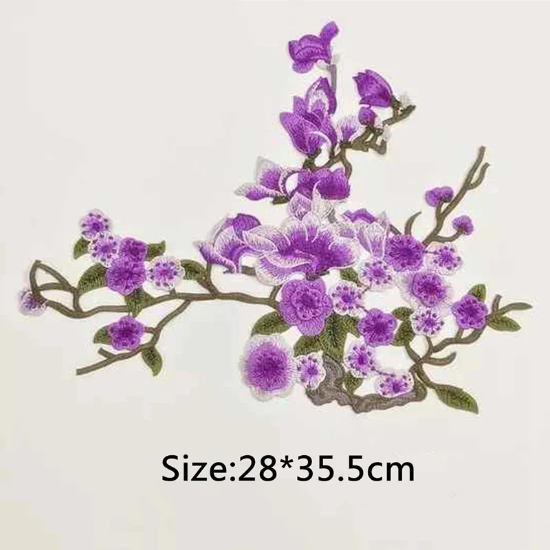 FFLACELL цветок сливы патч аппликация Одежда Вышивка Ткань стикер | Дом и сад