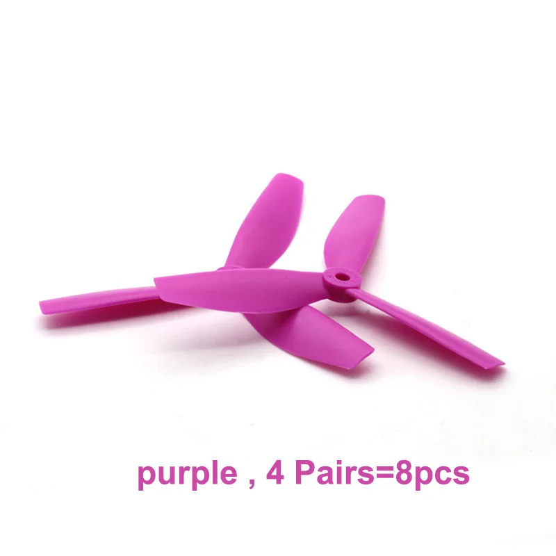 8pcs-purple 8 шт./комплект 3 лезвия 5045 пропеллер " Tri-лопасть пропеллера усиленный реквизит CW CCW для QAV250 FPV RC гоночный Квадрокоптер шесть цветов - Цвет: 8pcs-purple