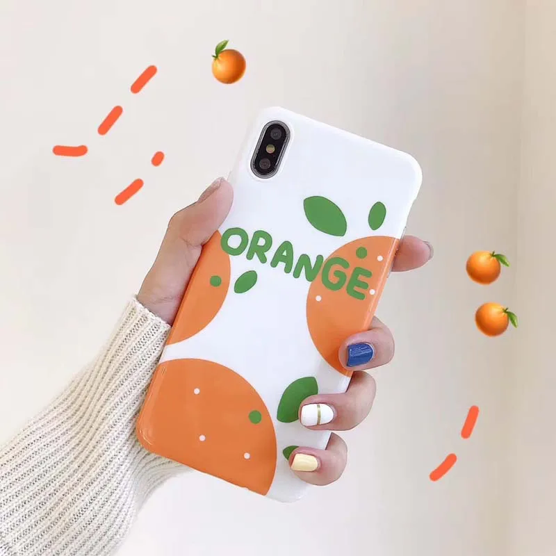 Чехол для телефона iPhone6 6 Plus 7 8 X XS XR Max мультяшный оранжевый чехол из ТПУ |
