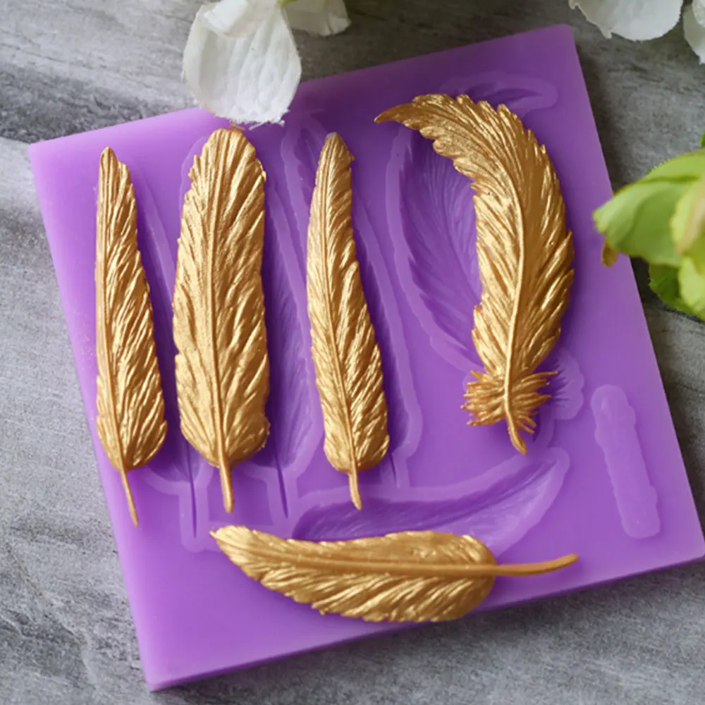 Форма для торта с листьями и перьями силиконовая форма выпечки DIY | Дом сад