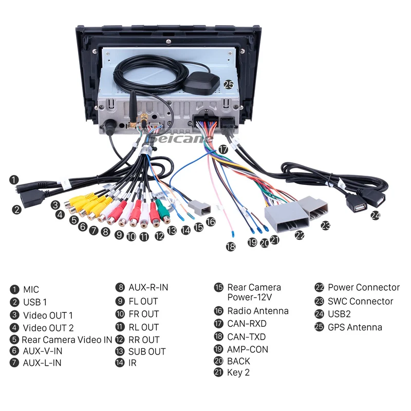 Мультимедийный плеер Seicane 9 дюймов 1DIN Android 10 0 для Honda CRV 2006 2007 2008 2009 -2011 с Bluetooth |