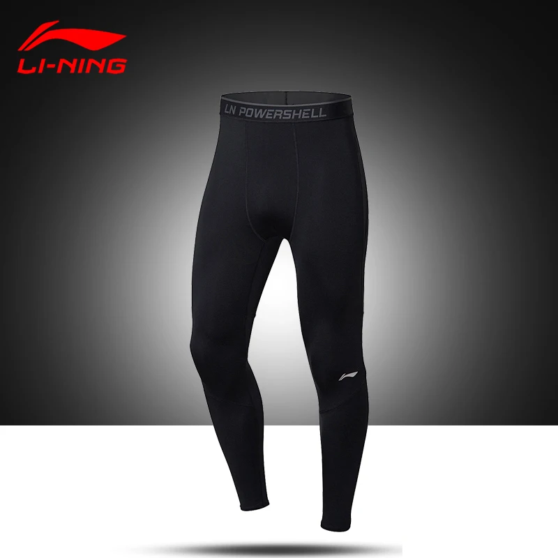 Li-Ning мужские брюки с базовым слоем, обтягивающие, эластичные, Джерси, для фитнеса, спортзала, 88% полиэстер, 12% спандекс, подкладка, спортивные штаны, AULN015 CJFM18