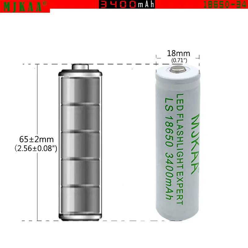 18650 Li-ion 3,7 V 3400mAh белые перезаряжаемые батареи для фонарика Handlamp
