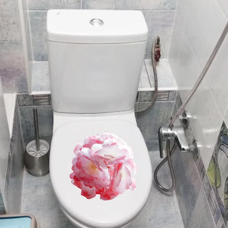YOJA 21.1X21.3CM Beautiful Fresh Flower Bathroom Toilet Sticker House Decoration Wall Decal T1-1848 | Дом и сад