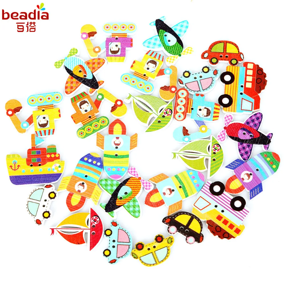 Разноцветные декоративные кнопки для шитья по дереву 50 шт./лот разные на два