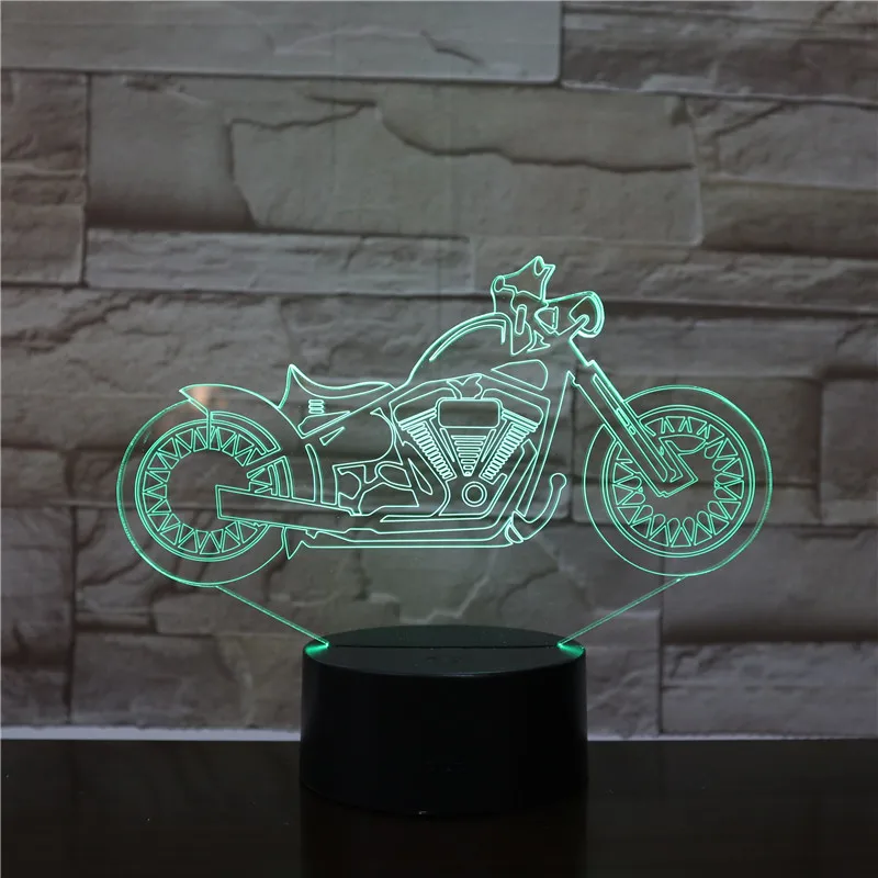 Led 3D ночник Мотоцикл 3D настольная лампа 3D иллюзия освещение крутой двигатель коллекция вентиляторы подарки соревнование сувенир подарок