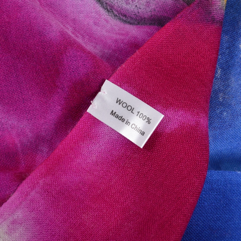 [BYSIFA] Зимние шерстяные шарфы обертывания женские длинные с ручной росписью в