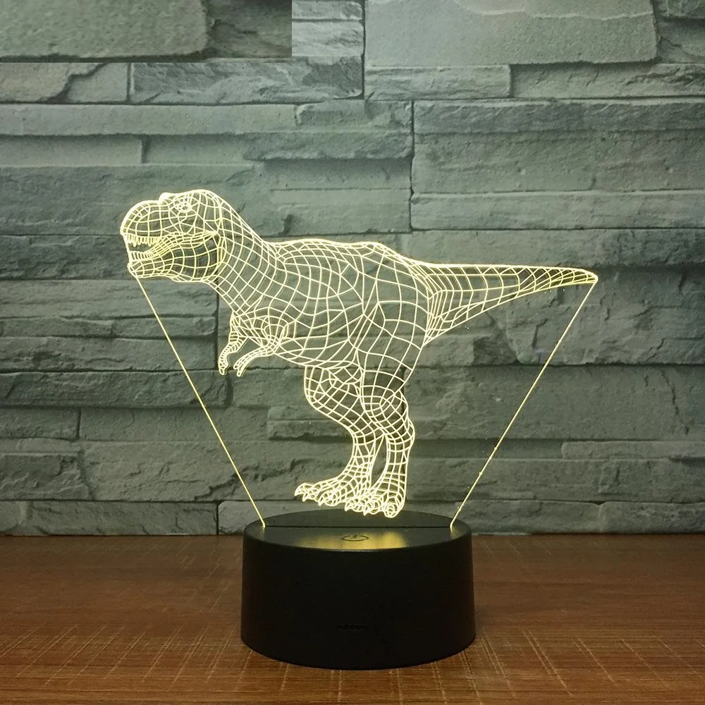 Тираннозавр Рекс 3D светодиодная лампа 7 цветов Ночные лампы для детей сенсорный