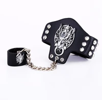 mj hot cosplay jewelry final fantasy black leather bracelets game punk bracelet bangle gifts