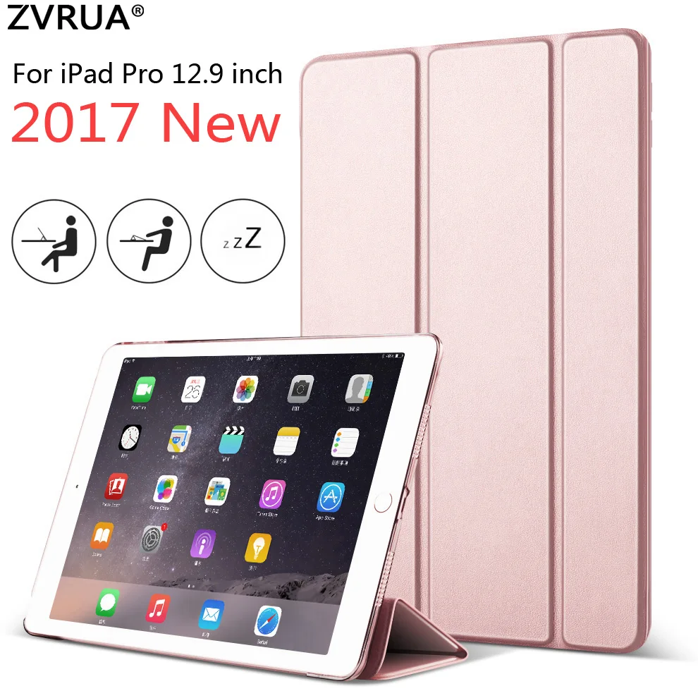 Чехол для iPad Pro 12 9 дюйма новинка 2017 цветной ультратонкий умный чехол ZVRUA YiPPee из