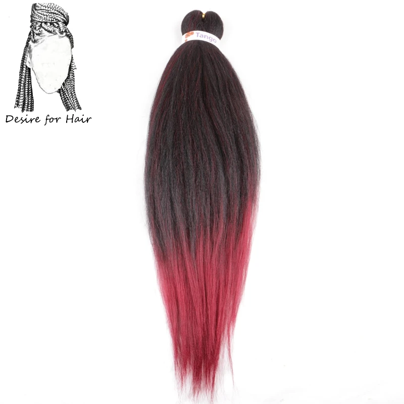 T1B/бордовый Desire for hair 10 упаковок 26 дюймов 90 г Синтетические Яки прямые предварительно растянутые плетеные волосы легко косички для коробок косички скрученные волосы - Цвет: T1B/бордовый