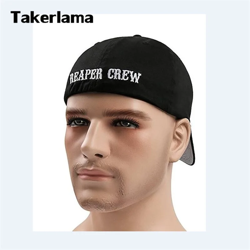 

Takerlama Woman Men Adult Unisex for Reaper Crew Fitted Baseball Cap Hat Embroidered Hat Black