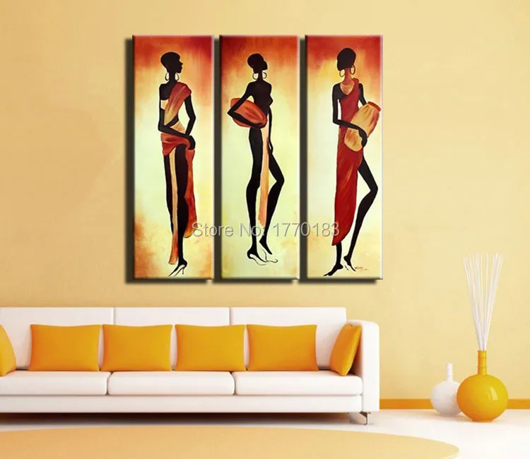 Ручная роспись африка женщины абстрактная живопись на холсте современный стены