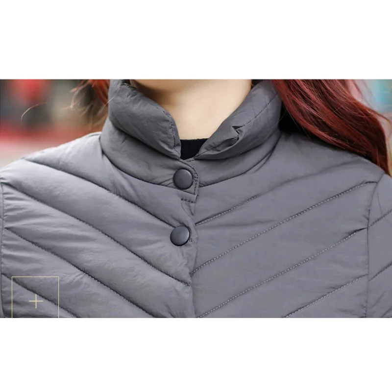 2017 Autumn Women's Lightweight Thin White Duck Down Jacket Slim Double Pocket Fashion Female Long Coats Outerwear CXM303 | Женская