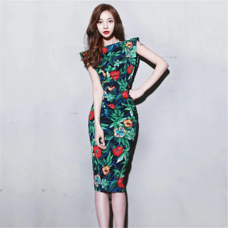 Зеленое платье 2019 новое летнее без рукавов майка топ жилет сексуальное