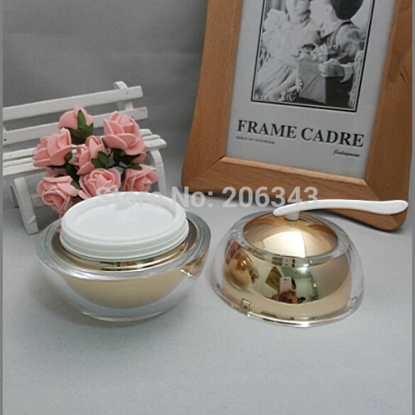 50 г золотая акриловая бутылка для крема в форме яблока/шара косметический