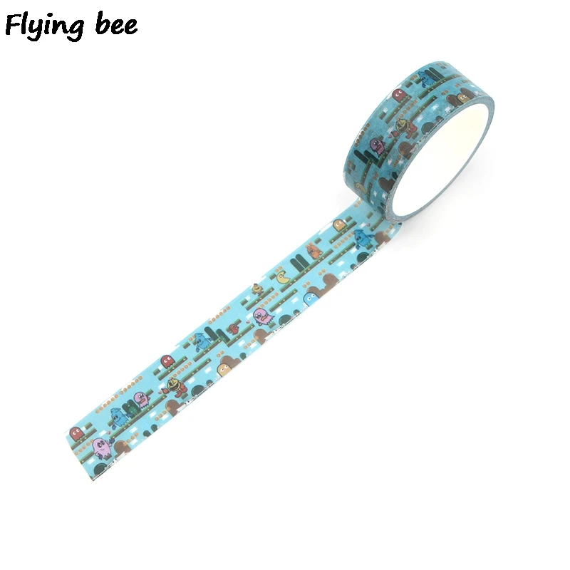 Flyingbee 15 мм X 5 м Бумага васи клейкие ленты Pac человек милый клейкая лента DIY Скрапбукинг Стикеры мультфильм маскирующая лента X0336