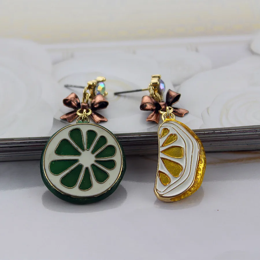 Модные серьги гвоздики новинка 2014 модные чистые свежие и элегантные с лимоном