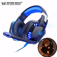 kotion each g2000 computer stereo gaming headphones best casque deep bass game earphone headset with mic led light for pc gamer