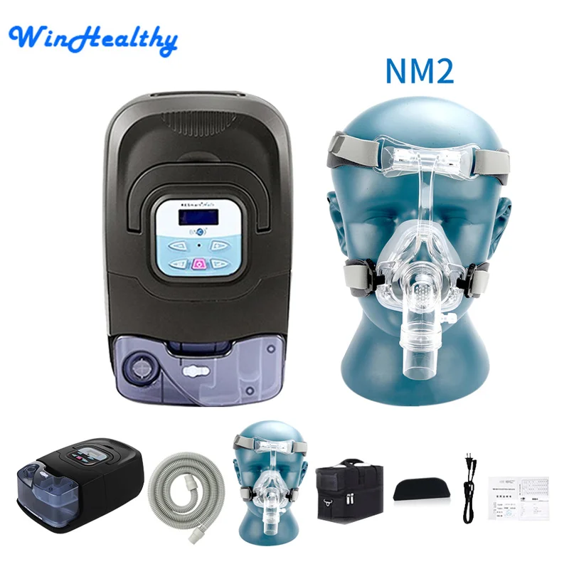 Win Healthy BMC CPAP/APAP/Auto CPAP Машина с полностью маска для лица или носовая маска для сна и храпа синдром апноэ сна SAS - Цвет: With Mask NM2