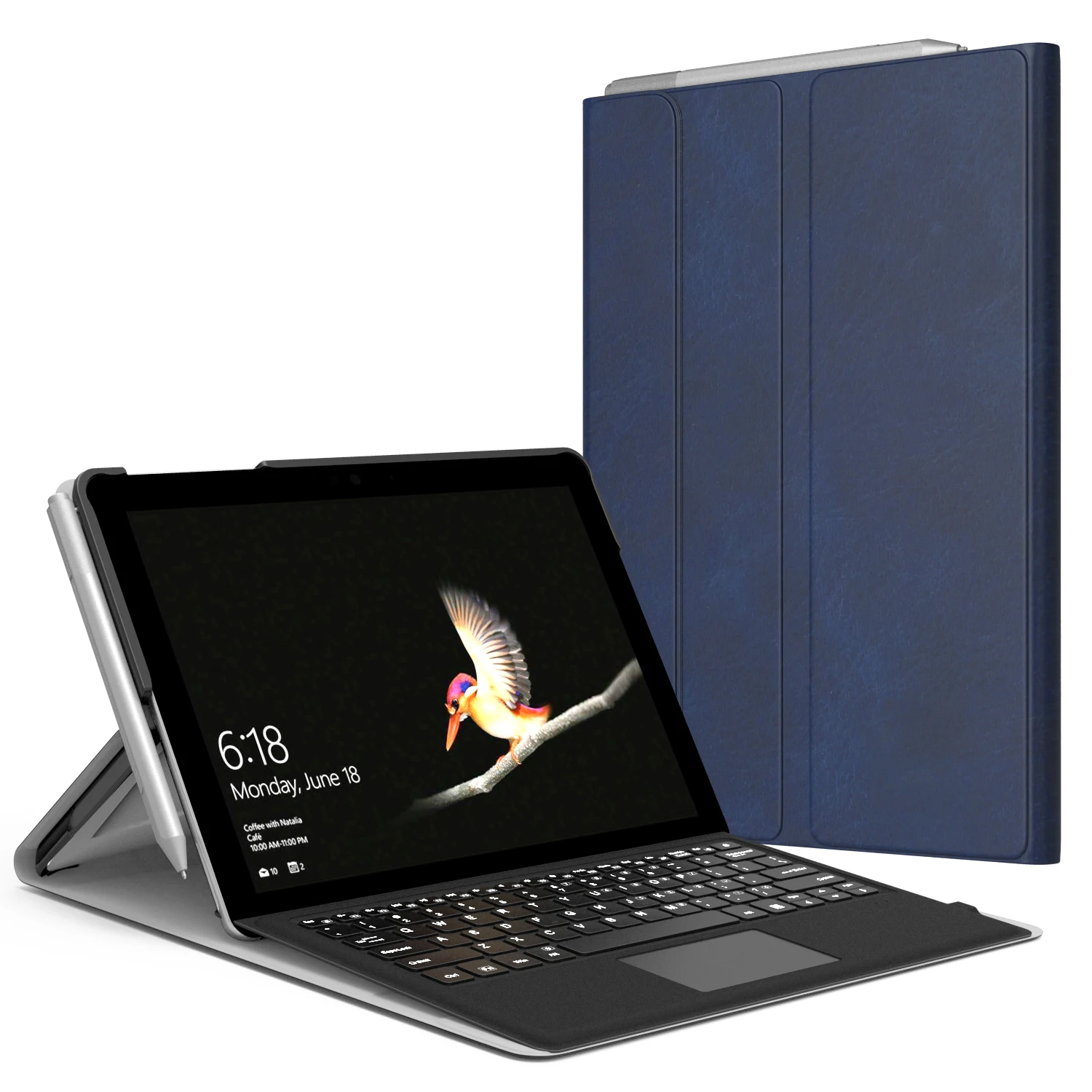 Чехол для microsoft Surface Go 10, несколько углов обзора Портфолио бизнес-Обложка с петля для карандаша для поверхности Go чехол