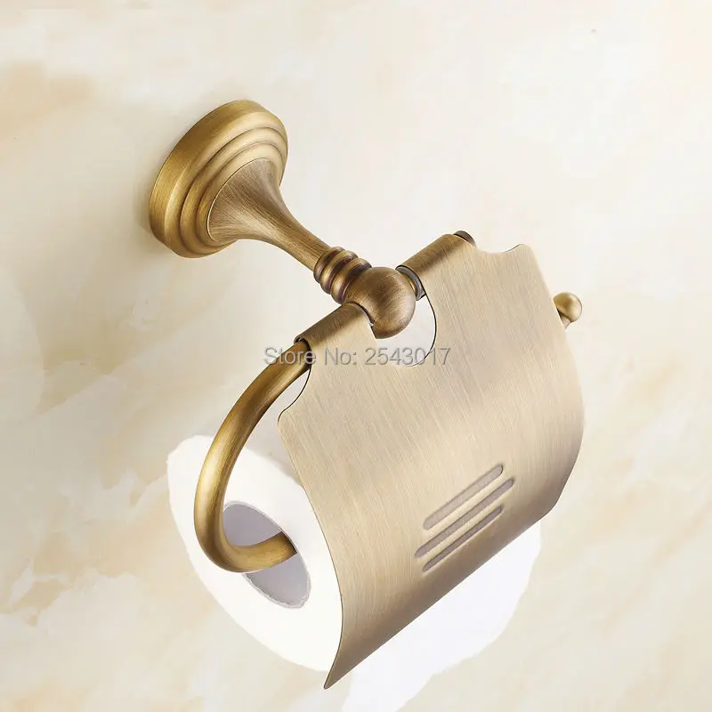 Newly Luxury Wall Mounted Brass Paper Roll Holder Toilet Tissue Box Antique Retro Bathroom Accessories ZR2303 | Обустройство дома