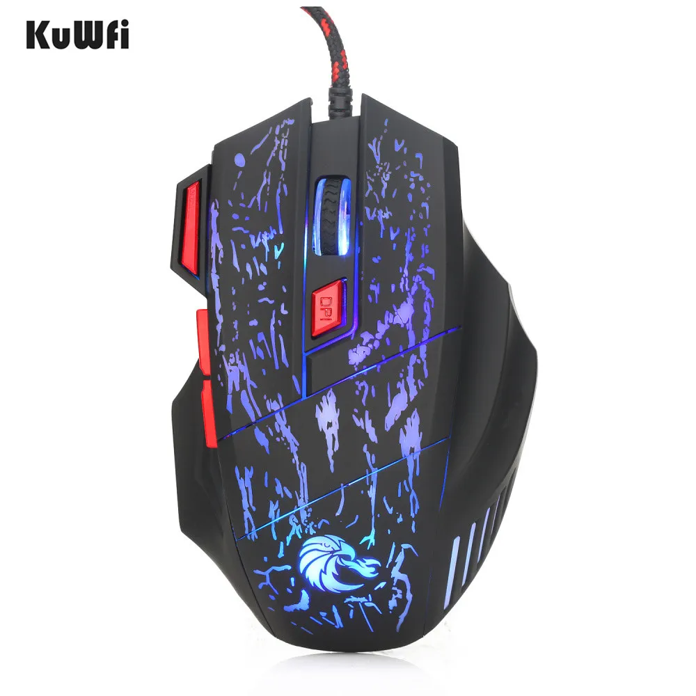 Fancy Ergonomic surface 5500DPI Professional USB Wired Optical Gaming Mouse 7 Buttons for Laptops Desktop USB2.0 | Компьютеры и офис