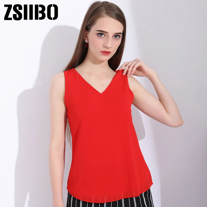 Простая шифоновая рубашка летняя Корейская версия свободная с лямкой на шее без
