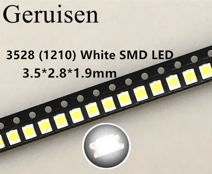 2000 шт./лот 1210 Белый 3528 SMD LED яркие белые светоизлучающие диоды 5000 7000k 6 7lm 2200mcd 2 8 3 v