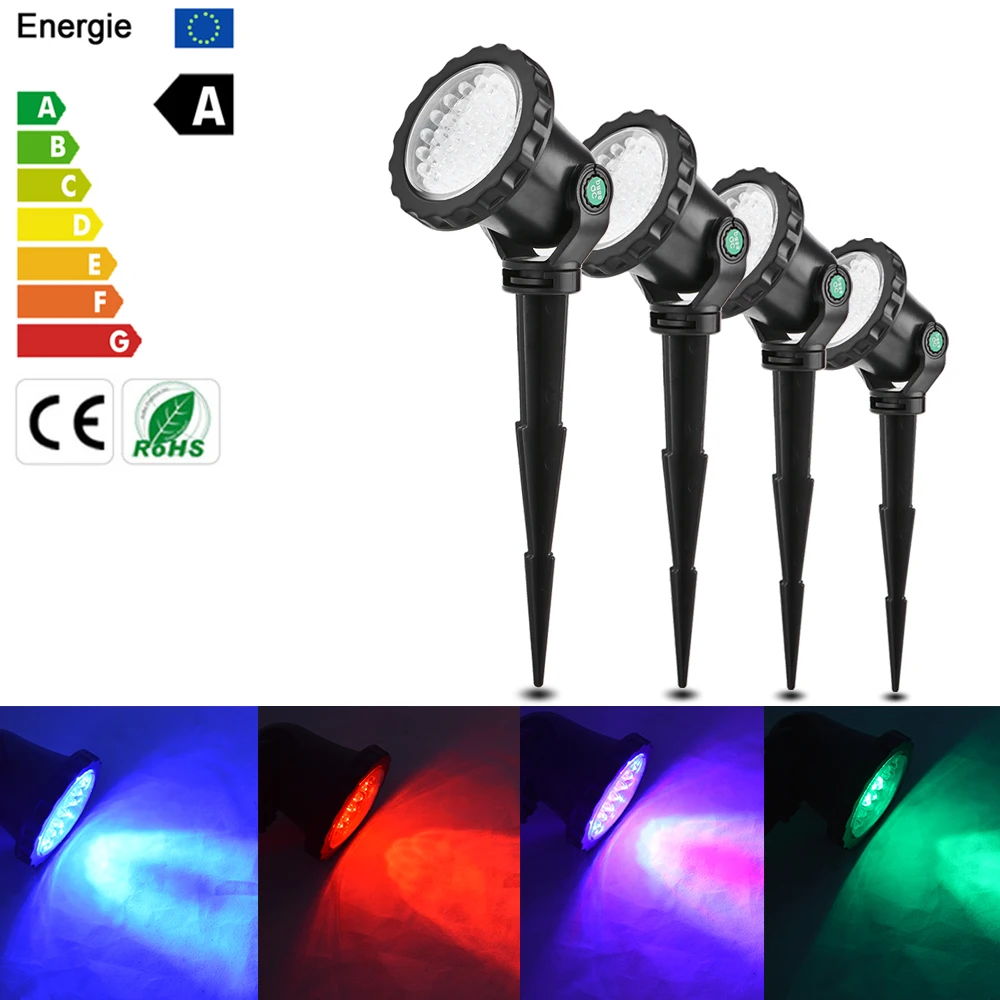 4 шт. IP68 режима освещения RGB светодиодный подводный прожектор лампа
