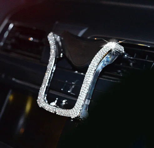 U shape white Универсальный автомобильный держатель для телефона хрустальные стразы держатель на вентиляционное отверстие автомобиля клип держатель для мобильного телефона для iPhone автомобильный Стенд gps Держатель для женщин - Цвет: U shape white
