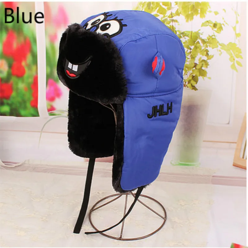 Шапка бомбер зимняя с подкладкой из искусственного меха для мальчиков и