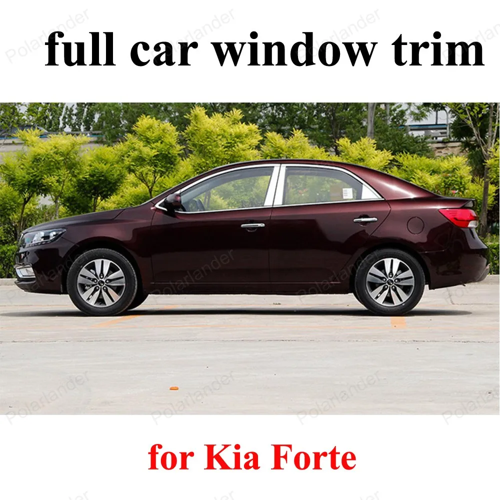 

car accessories For K-ia Forte full window trims with column sill frame car styling Stainless steel