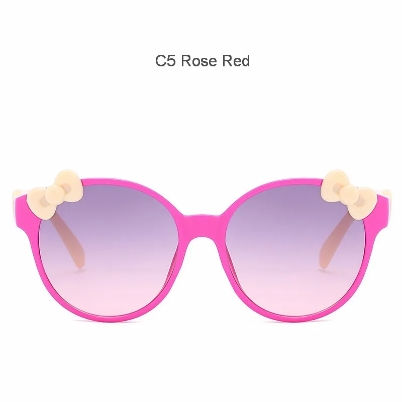 C5 Rose Red MYT_0097 детские солнцезащитные очки с бантом, очки детские для мальчиков и девочек, солнцезащитные очки для девушек UV400 - Цвет линз: C5 Rose Red